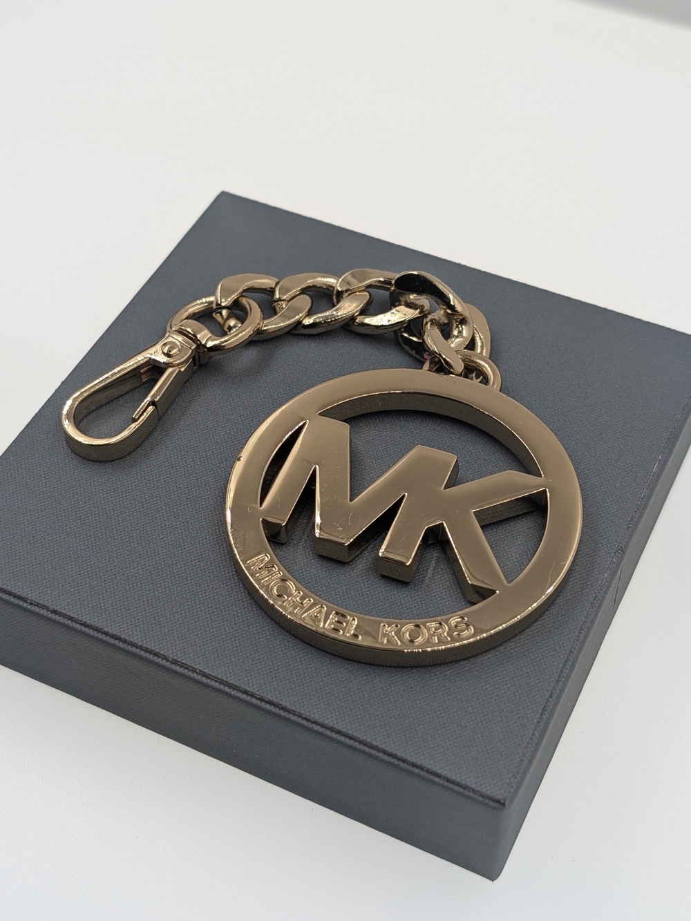 Michael Kors Gold MK Logo Keychain for Men